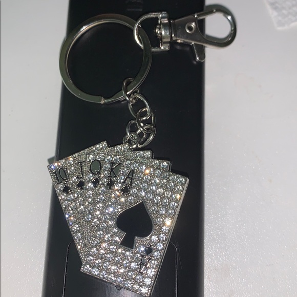 purse charm Accessories - Crystal Playing Card purse/bag charm keychain